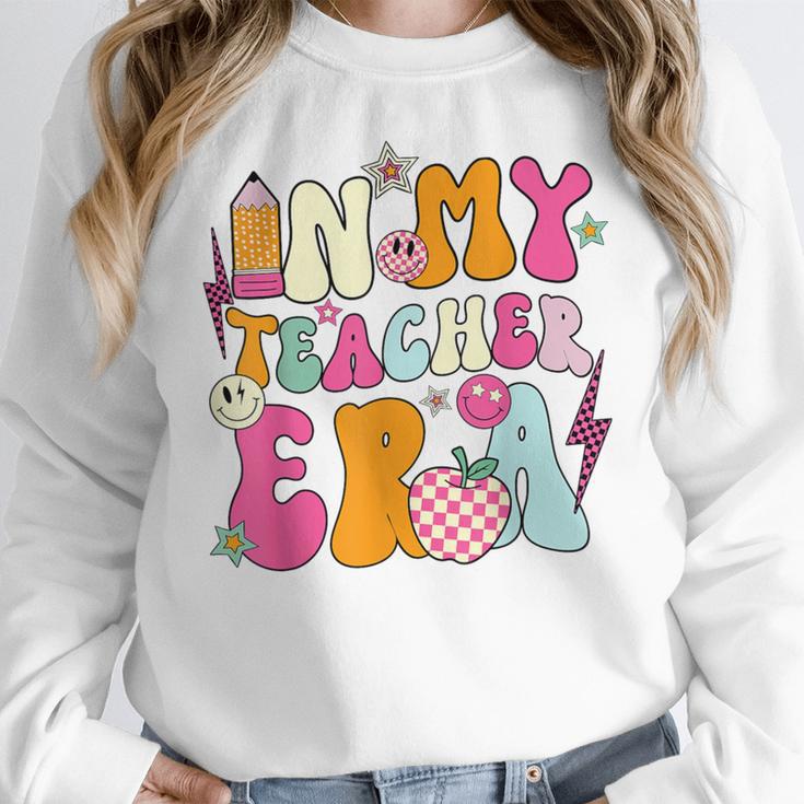 Retro Groovy In My Teaching Era Best Teacher Appreciation Women Crewneck Sweatshirt, Groovy Teacher Gifts, funny design Retro Groovy In My Teaching Era Best Teacher Appreciation Women Crewneck Sweatshirt, Groovy Teacher Gifts, funny design