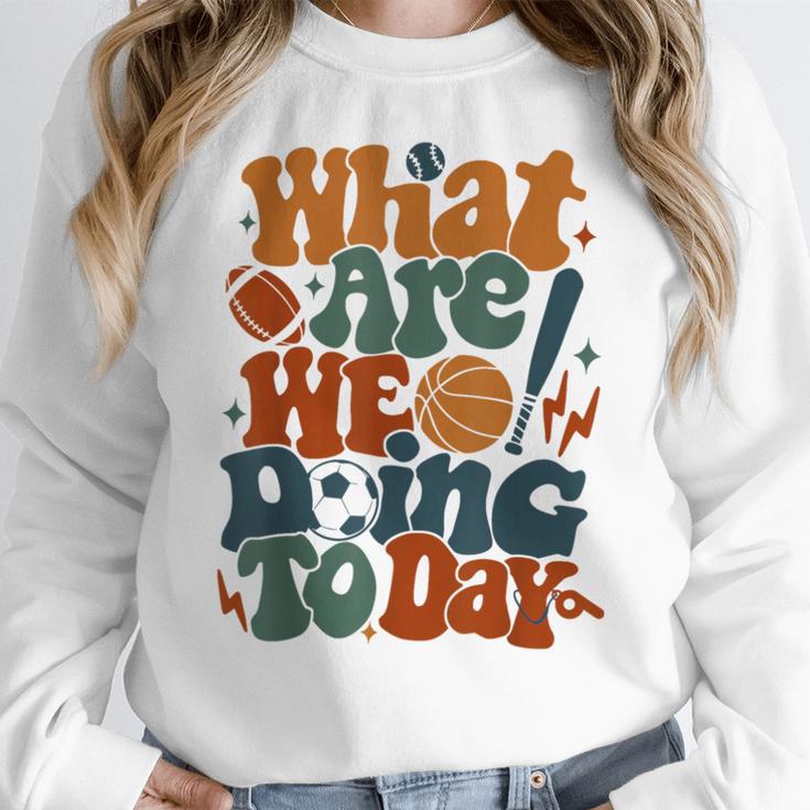 Retro PE Teacher What Are We Doing Today School Coach Women Women Crewneck Sweatshirt, Pe Teacher Gifts, funny design Retro PE Teacher What Are We Doing Today School Coach Women Women Crewneck Sweatshirt, Pe Teacher Gifts, funny design