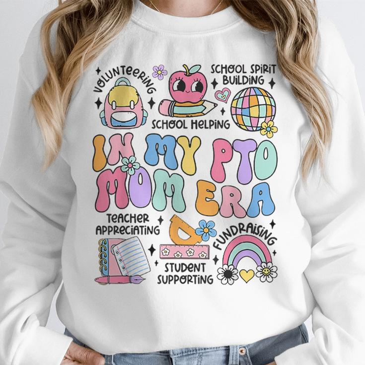 Retro In My PTO Mom Era Parent Organization Team Teacher Women Crewneck Sweatshirt, funny design Retro In My PTO Mom Era Parent Organization Team Teacher Women Crewneck Sweatshirt, funny design