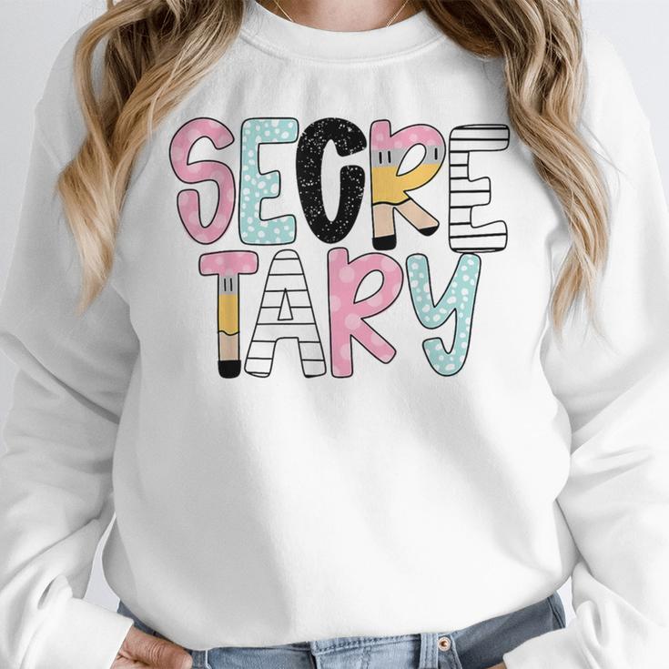 Retro Secretary Back To School Teacher Appreciation Women Crewneck Sweatshirt, funny design