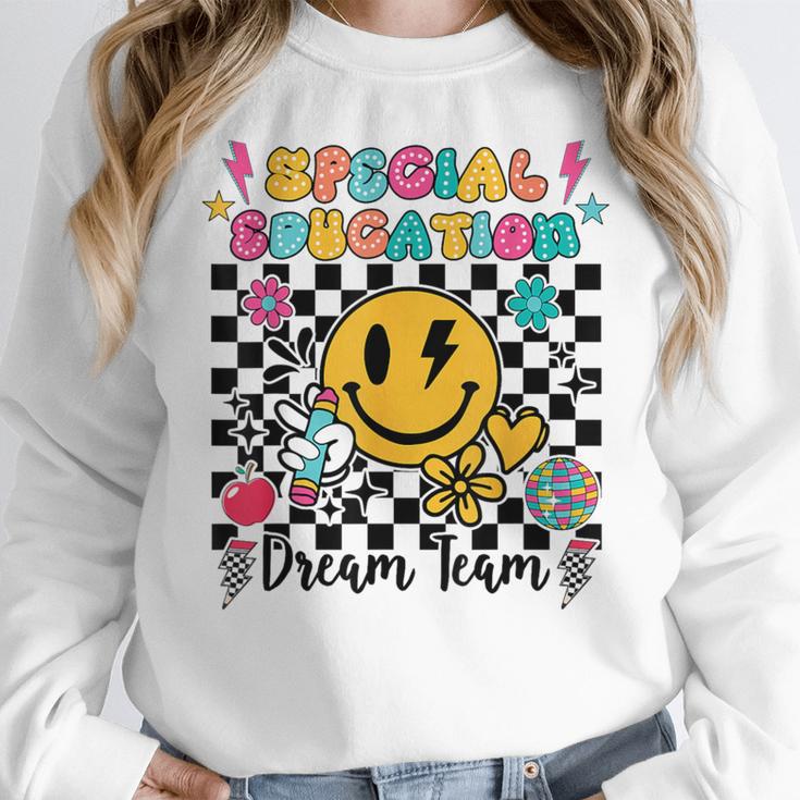 Retro Special Education Squad Groovy Dream Team Teacher Women Crewneck Sweatshirt, Groovy Teacher Gifts, funny design Retro Special Education Squad Groovy Dream Team Teacher Women Crewneck Sweatshirt, Groovy Teacher Gifts, funny design