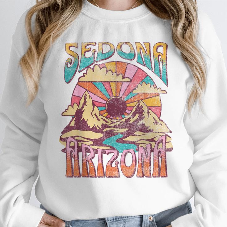 Sedona Arizona Nature Hiking Mountains Outdoors Vintage Women Crewneck Sweatshirt, funny design