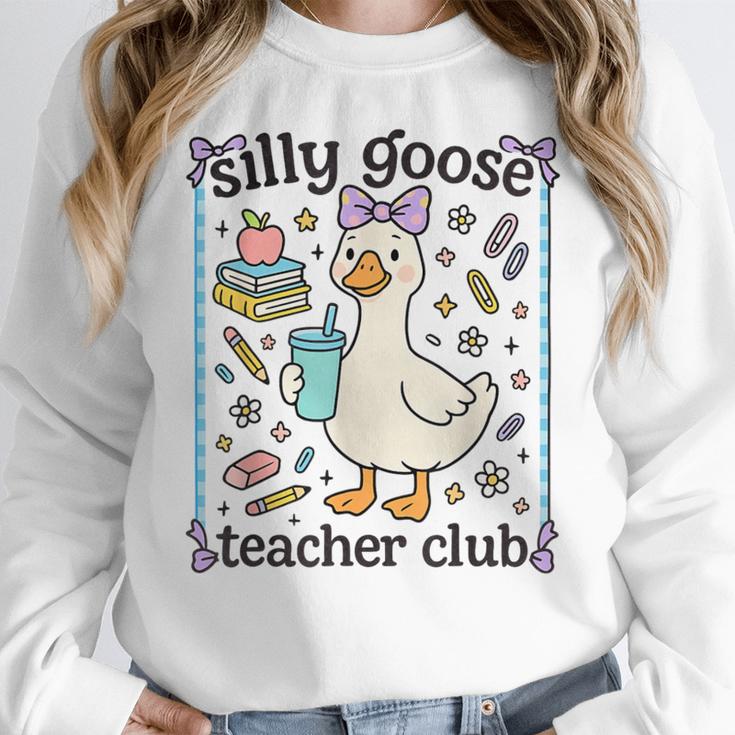 Silly Goose Teacher Club Silly Goose For Teacher Women Crewneck Sweatshirt, funny design Silly Goose Teacher Club Silly Goose For Teacher Women Crewneck Sweatshirt, funny design