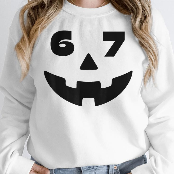 Six Seven Halloween Costume For Students Teachers 6 7 Women Crewneck Sweatshirt, funny design Six Seven Halloween Costume For Students Teachers 6 7 Women Crewneck Sweatshirt, funny design