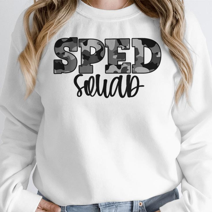 Special Education Squad Camo SPED Teacher Women Crewneck Sweatshirt, funny design