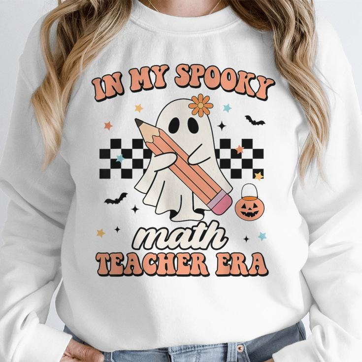 In My Spooky Math Teacher Era Groovy Retro Halloween Costume For Men Women Women Crewneck Sweatshirt, Groovy Teacher Gifts, funny design In My Spooky Math Teacher Era Groovy Retro Halloween Costume For Men Women Women Crewneck Sweatshirt, Groovy Teacher Gifts, funny design