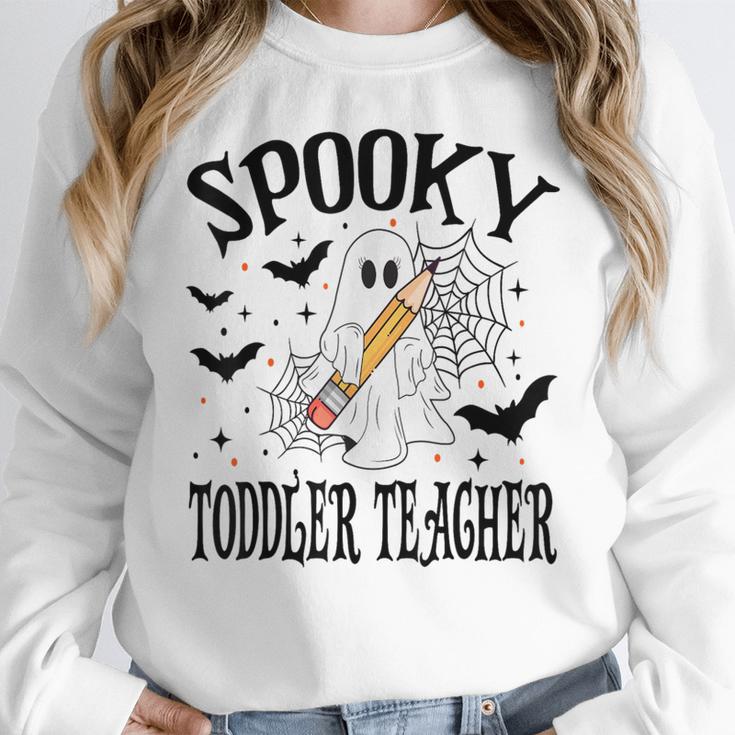 Spooky Toddler Teacher Halloween School Women Crewneck Sweatshirt, funny design Spooky Toddler Teacher Halloween School Women Crewneck Sweatshirt, funny design