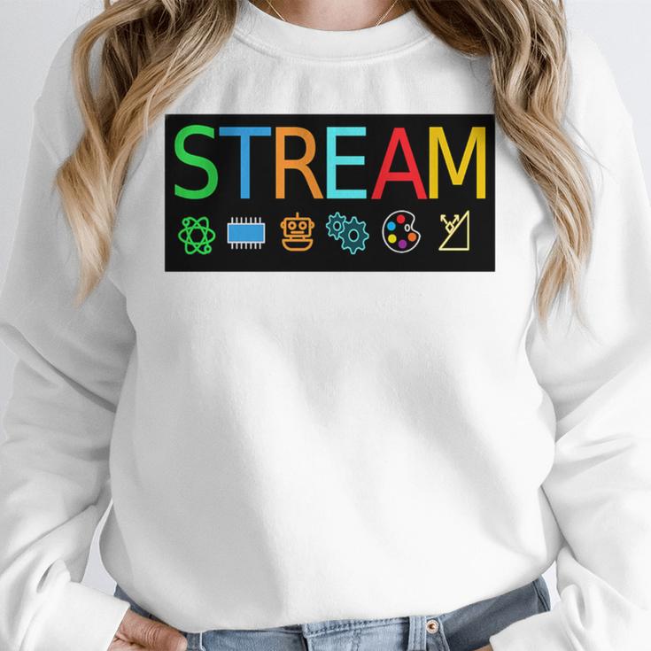 Stream Technology Robotics Shirt For Teachers And Students Premium Tri-Blend Women Crewneck Sweatshirt, funny design
