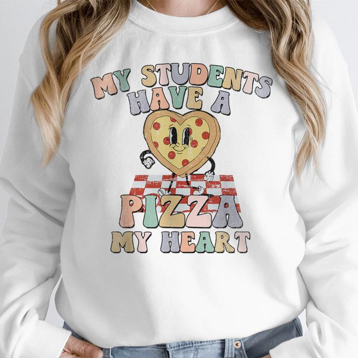 My Students Have A Pizza-My-Heart Valentines Day Teacher Women Crewneck Sweatshirt, funny design My Students Have A Pizza-My-Heart Valentines Day Teacher Women Crewneck Sweatshirt, funny design
