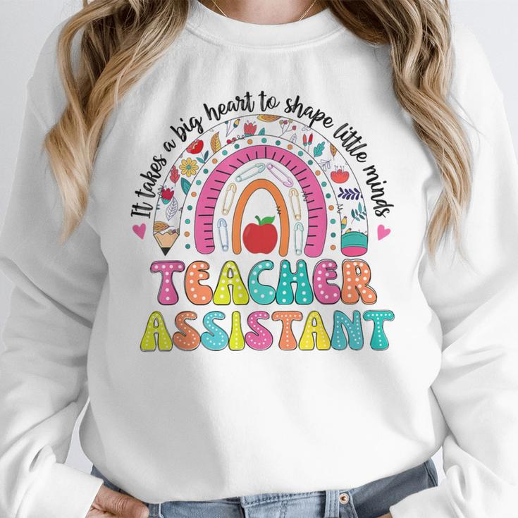 It Takes A Big Heart To Shape Little Minds Teacher Assistant Women Crewneck Sweatshirt, funny design It Takes A Big Heart To Shape Little Minds Teacher Assistant Women Crewneck Sweatshirt, funny design