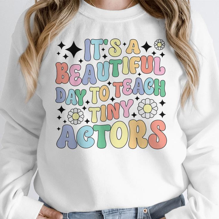 Teach Tiny Actors Theater Drama Teacher Drama Teaching Women Crewneck Sweatshirt, funny design Teach Tiny Actors Theater Drama Teacher Drama Teaching Women Crewneck Sweatshirt, funny design