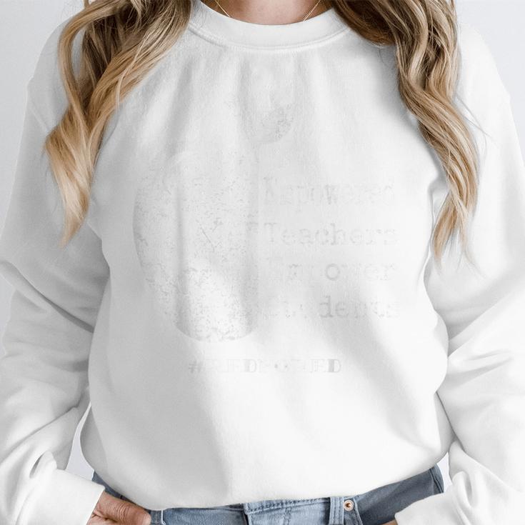 Teacher Empower Student Teacher Protest Supporter Red For Ed Women Crewneck Sweatshirt, funny design Teacher Empower Student Teacher Protest Supporter Red For Ed Women Crewneck Sweatshirt, funny design
