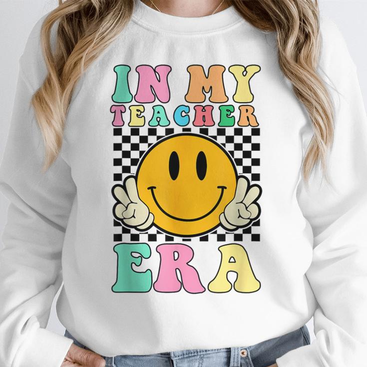 In My Teacher Era Retro Back To School Teacher Student Women Crewneck Sweatshirt, funny design In My Teacher Era Retro Back To School Teacher Student Women Crewneck Sweatshirt, funny design