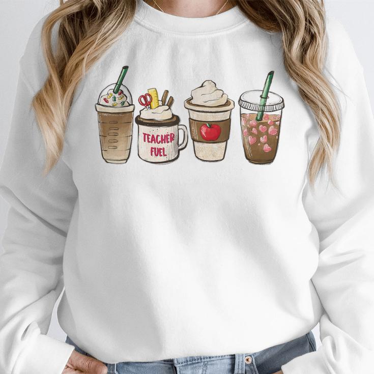 Teacher Fuel Coffee Teacher Mug Latte Iced Coffee Fall Women Crewneck Sweatshirt, funny design Teacher Fuel Coffee Teacher Mug Latte Iced Coffee Fall Women Crewneck Sweatshirt, funny design