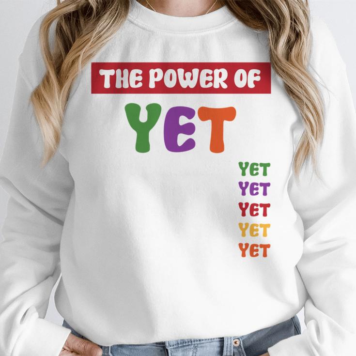 Teacher Growth Mindset Power Of Yet Women Crewneck Sweatshirt, funny design Teacher Growth Mindset Power Of Yet Women Crewneck Sweatshirt, funny design