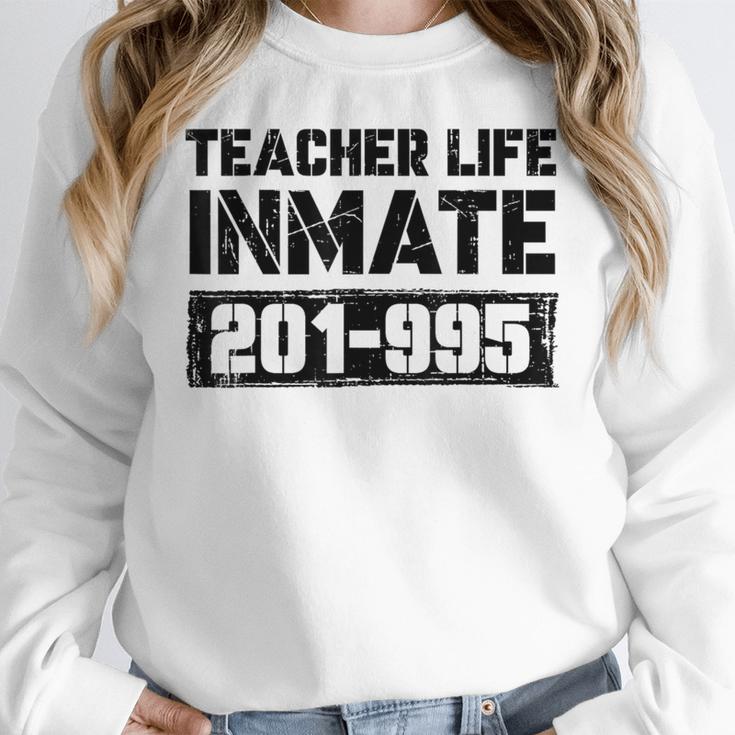 Teacher Life Jail Inmate Prisoner Halloween Costume Women Crewneck Sweatshirt, funny design Teacher Life Jail Inmate Prisoner Halloween Costume Women Crewneck Sweatshirt, funny design