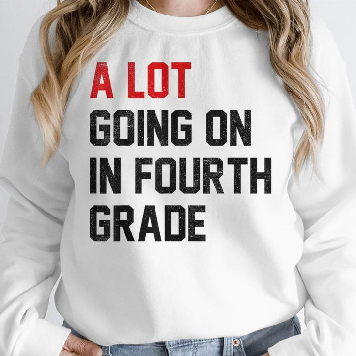 Teacher A Lot Going On In Fourth Grade Back To School Women Crewneck Sweatshirt, funny design
