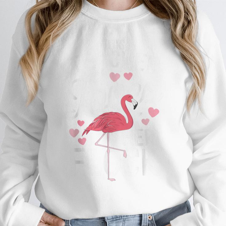 This Teacher Loves Her Flock Flamingo Teacher Class Women Crewneck Sweatshirt, funny design