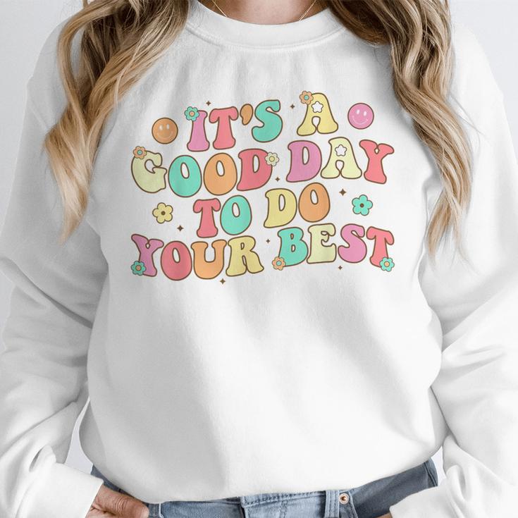 Teacher Testing Shirt It's A Good Day To Do Best Groovy Women Crewneck Sweatshirt, Groovy Teacher Gifts, funny design