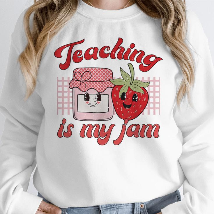 Teaching Is My Jam Cute Strawberry For Women Teachers Women Crewneck Sweatshirt, funny design Teaching Is My Jam Cute Strawberry For Women Teachers Women Crewneck Sweatshirt, funny design