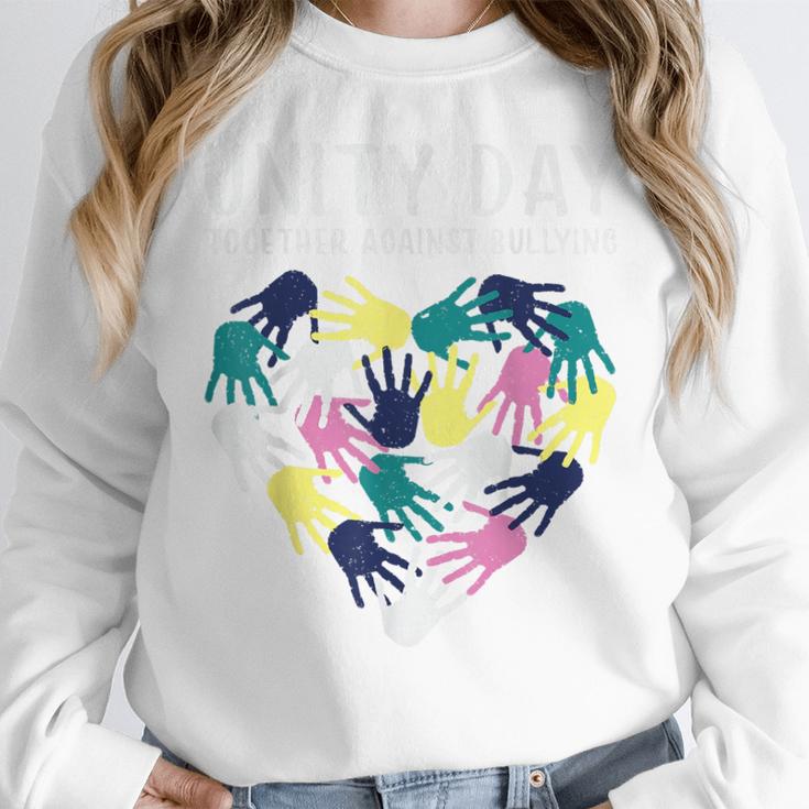 Together Against Bullying Unity Day Teachers Kids Toddler Women Crewneck Sweatshirt, funny design Together Against Bullying Unity Day Teachers Kids Toddler Women Crewneck Sweatshirt, funny design