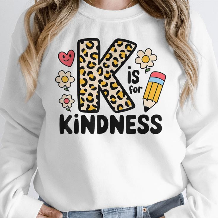 Unity Day Design Kindness Orange Teacher Kids Be Kind Women Crewneck Sweatshirt, funny design