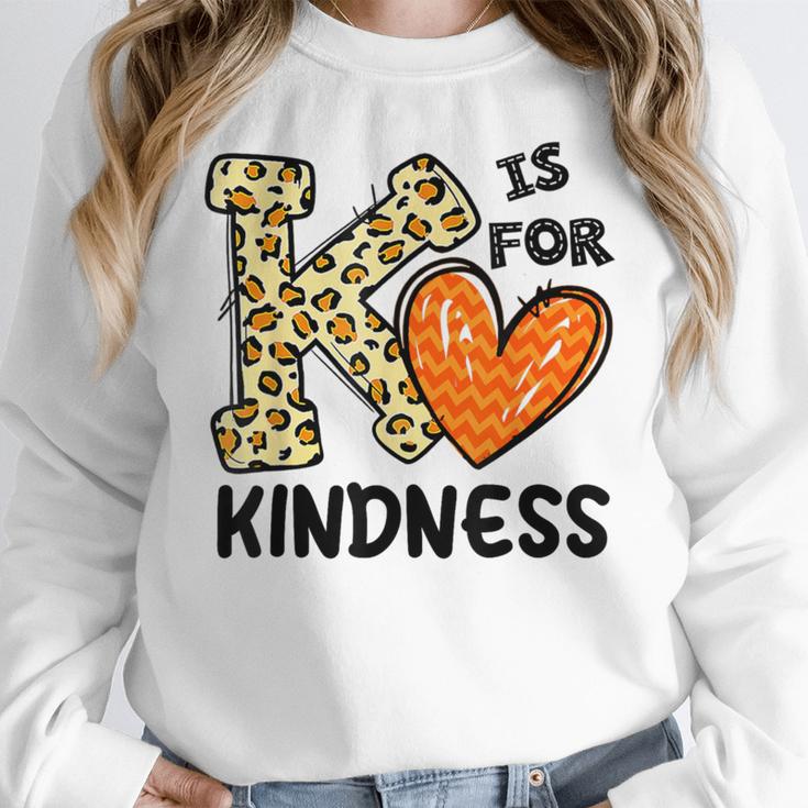 Unity Day K Is For Kindness Anti Bullying Orange Teacher Men Women Kids Women Crewneck Sweatshirt, funny design Unity Day K Is For Kindness Anti Bullying Orange Teacher Men Women Kids Women Crewneck Sweatshirt, funny design