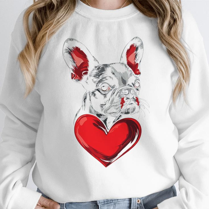 Valentine's Day Boston Terrier Dog Vector Women Crewneck Sweatshirt, funny design