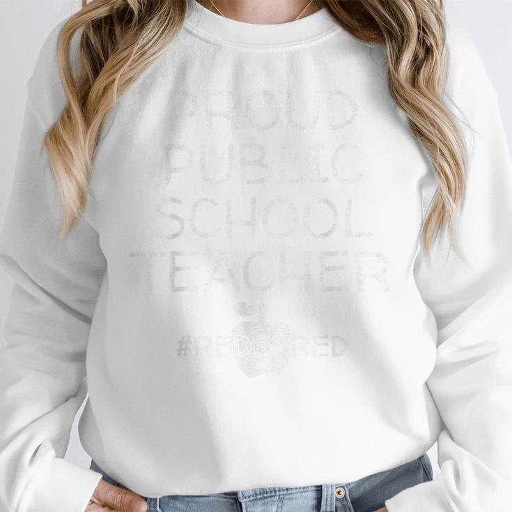 Vintage Proud Public School Teacher Red For Ed T-Shirt Women Crewneck Sweatshirt, funny design