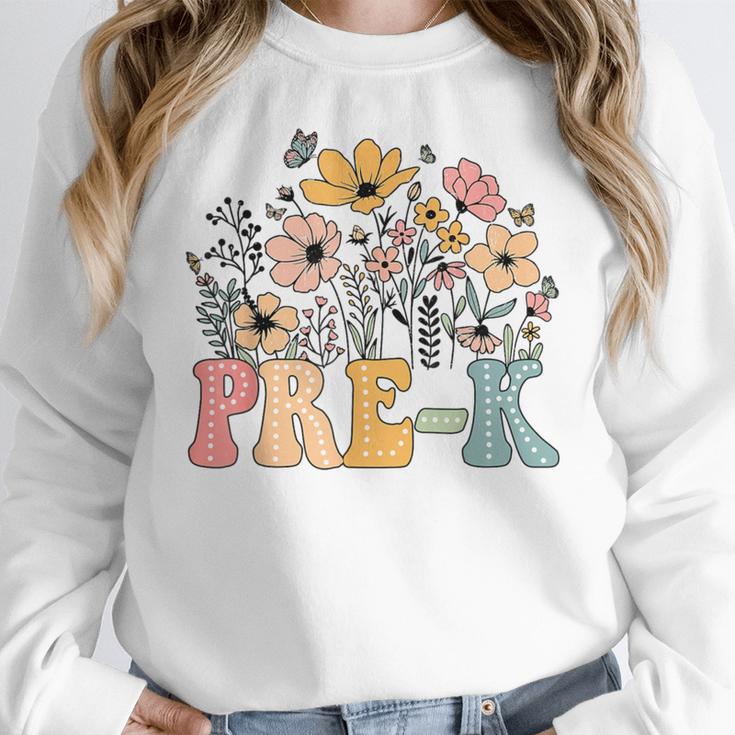 Wildflower Pre-K Preschool Team Floral Teacher Girls Women Crewneck Sweatshirt, funny design Wildflower Pre-K Preschool Team Floral Teacher Girls Women Crewneck Sweatshirt, funny design