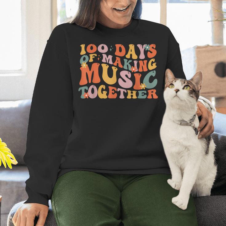 100 Days Of School Music Teacher Women Crewneck Sweatshirt, gift for family, gift for coworker 100 Days Of School Music Teacher Women Crewneck Sweatshirt, gift for family, gift for coworker