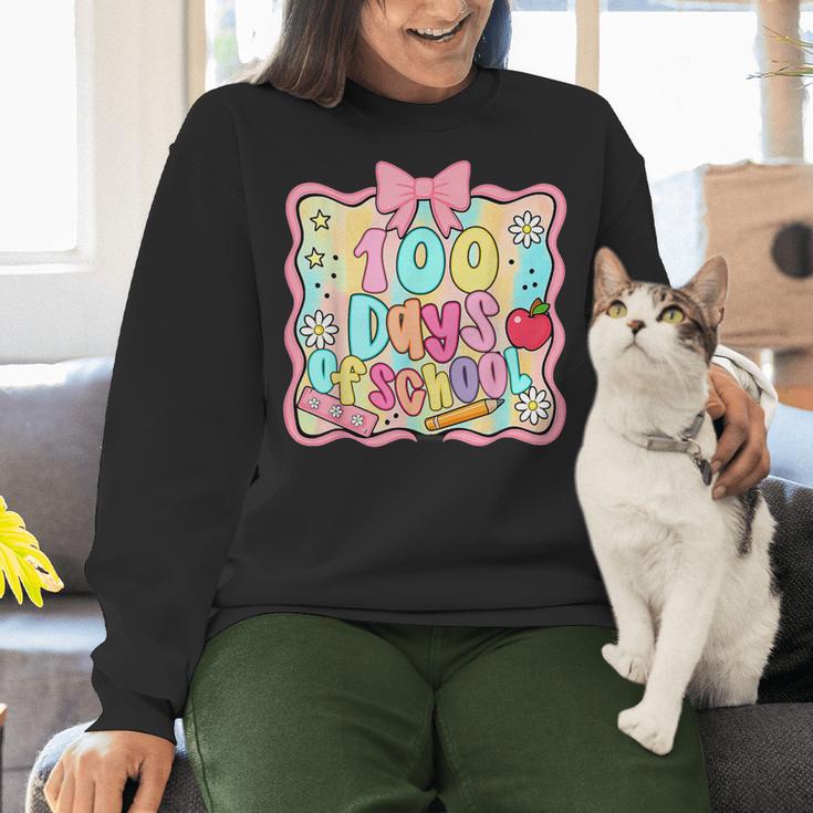 100 Days Of School Preppy 100th Day Of School Teacher Kids Women Crewneck Sweatshirt, gift for family, gift for coworker 100 Days Of School Preppy 100th Day Of School Teacher Kids Women Crewneck Sweatshirt, gift for family, gift for coworker