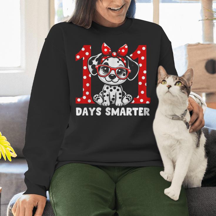 100 Days Smarter 101st Day School Dalmatian Dog Teacher Kids Women Crewneck Sweatshirt, gift for family, gift for coworker
