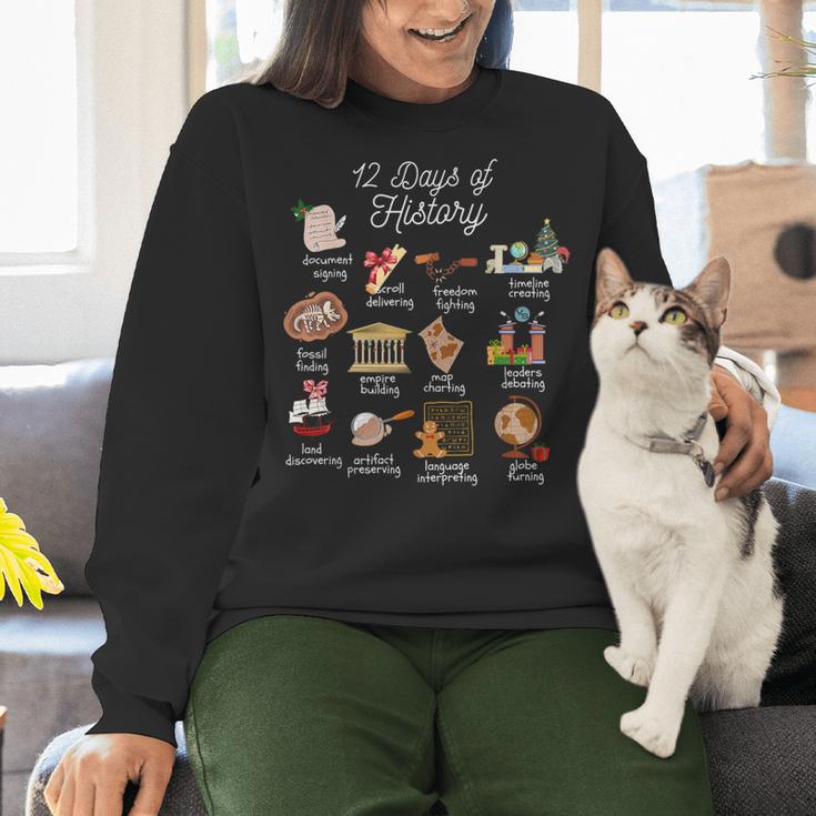 12 Day Of History Teacher Christmas Social Studies Student Women Crewneck Sweatshirt, History Teacher Sweatshirts, gift for family, gift for coworker