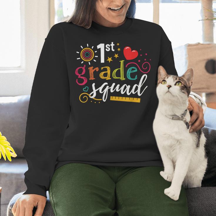 1st First Grade Squad Student Teacher Back To School Women Crewneck Sweatshirt, First Grade Teacher Sweatshirts, gift for family, gift for coworker 1st First Grade Squad Student Teacher Back To School Women Crewneck Sweatshirt, First Grade Teacher Sweatshirts, gift for family, gift for coworker