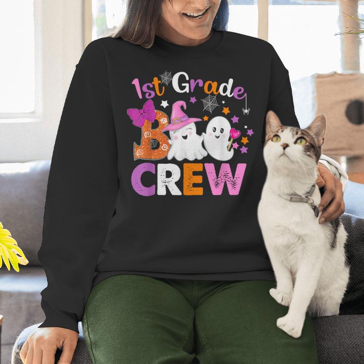 1st Grade Boo Crew First Grade Halloween Costume Teacher Kid Women Crewneck Sweatshirt, First Grade Teacher Sweatshirts, gift for family, gift for coworker