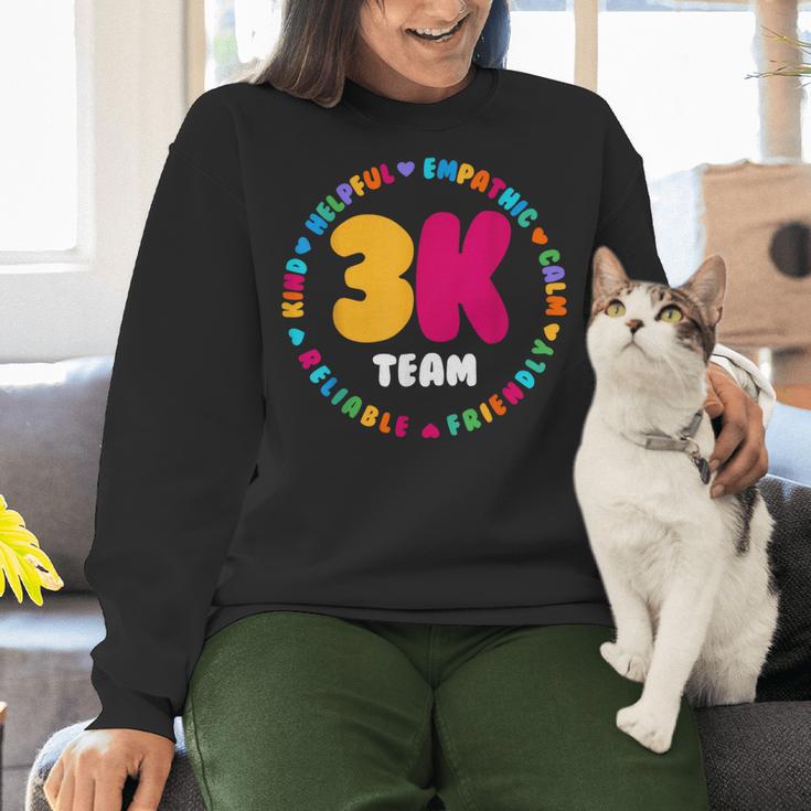 3K Team & Teacher Squad Threes Crew PreK Elementary Team Women Crewneck Sweatshirt, gift for family, gift for coworker 3K Team & Teacher Squad Threes Crew PreK Elementary Team Women Crewneck Sweatshirt, gift for family, gift for coworker