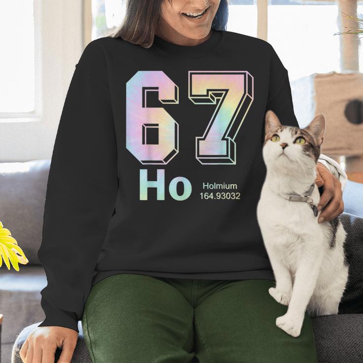 67 Ho Holmium Science Teacher Elements Table Six Seven Meme Women Crewneck Sweatshirt, Science Teacher Sweatshirts, gift for family, gift for coworker