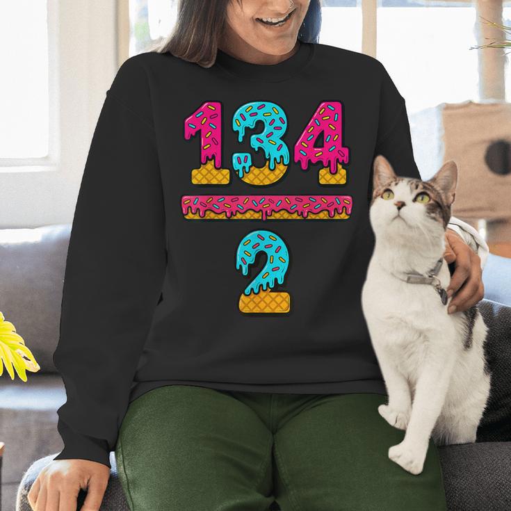 67 Ice Cream Drip Meme Division Math Teacher Gen Alpha Slang Women Crewneck Sweatshirt, gift for family, gift for coworker