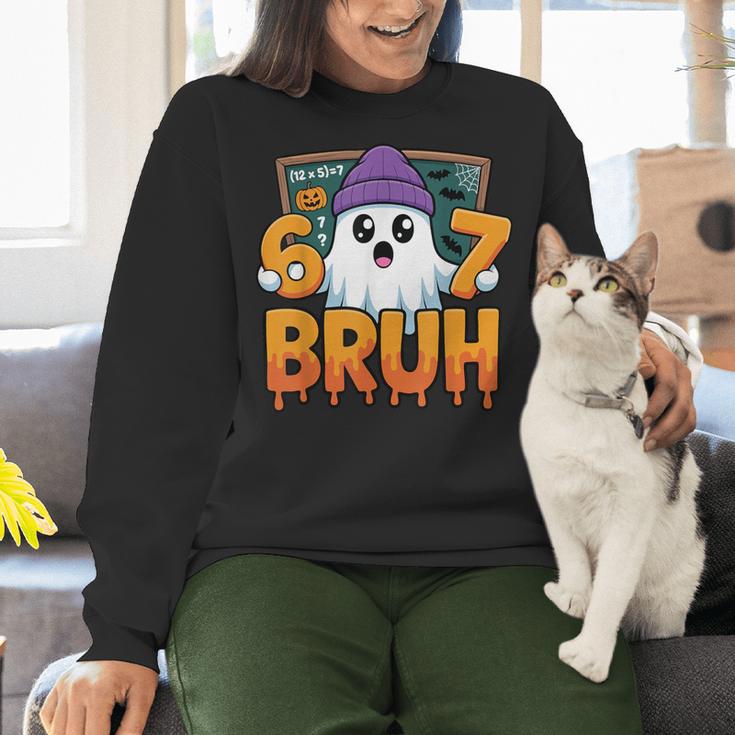 67 Teacher Ghost Six Seven Meme Math Equation Bruh Halloween Women Crewneck Sweatshirt, gift for family, gift for coworker 67 Teacher Ghost Six Seven Meme Math Equation Bruh Halloween Women Crewneck Sweatshirt, gift for family, gift for coworker