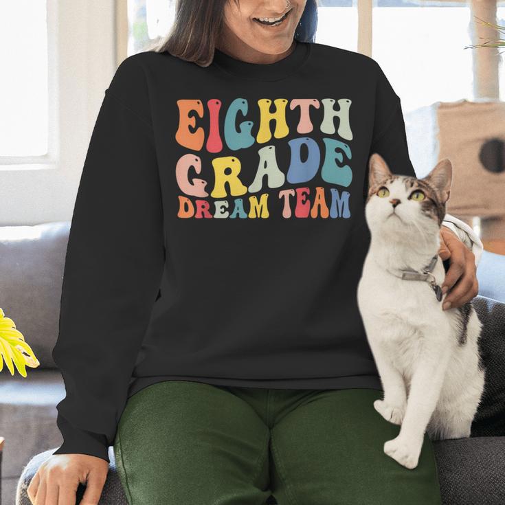 8th Grade Dream Team Teachers Boys Kids Retro Back To School Women Crewneck Sweatshirt, gift for family, gift for coworker