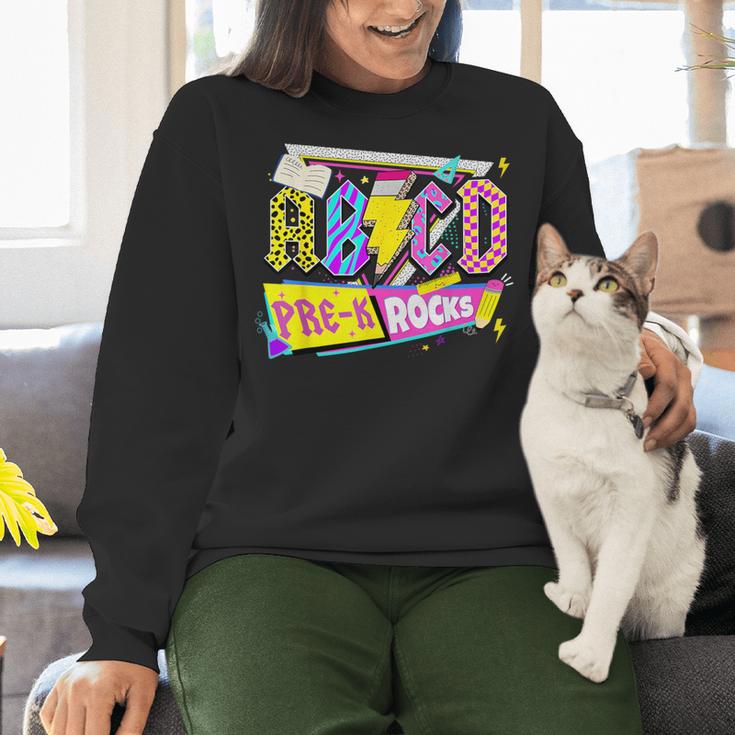 ABCD Pre-K Rocks Back To School PreK Kindergarten Teacher Women Crewneck Sweatshirt, gift for family, gift for coworker ABCD Pre-K Rocks Back To School PreK Kindergarten Teacher Women Crewneck Sweatshirt, gift for family, gift for coworker