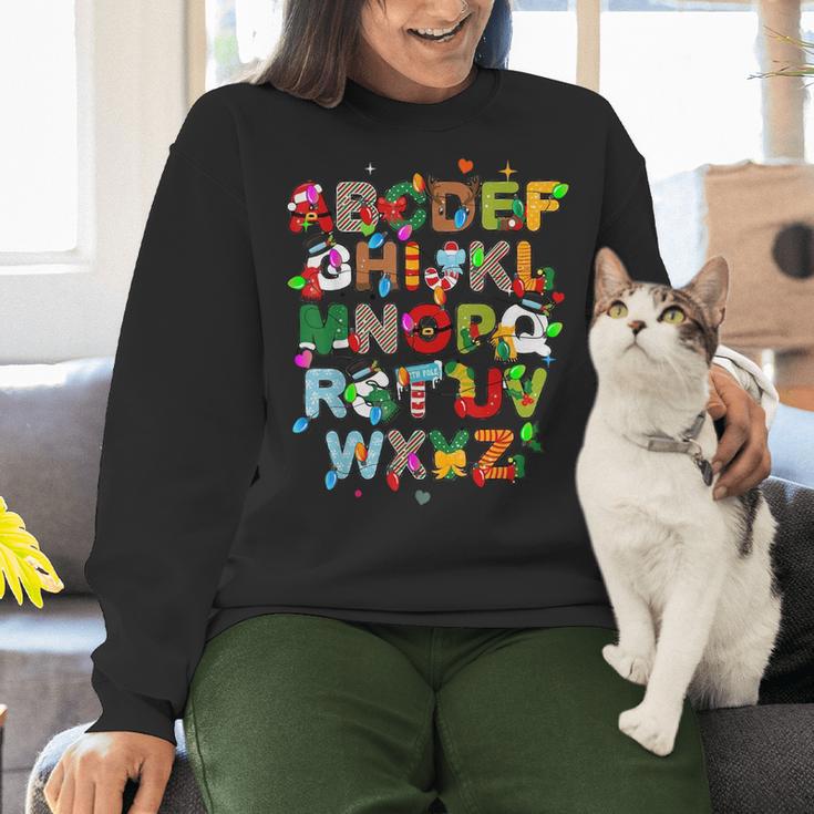 ABCs Learning Kindergarten Teacher Christmas Lights Alphabet For Men Women Kids Women Crewneck Sweatshirt, gift for family, gift for coworker ABCs Learning Kindergarten Teacher Christmas Lights Alphabet For Men Women Kids Women Crewneck Sweatshirt, gift for family, gift for coworker