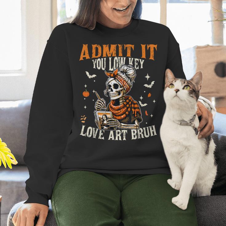 Admit It You Low Key Love Art Bruh Halloween Art Teacher Women Crewneck Sweatshirt, gift for family, gift for coworker Admit It You Low Key Love Art Bruh Halloween Art Teacher Women Crewneck Sweatshirt, gift for family, gift for coworker