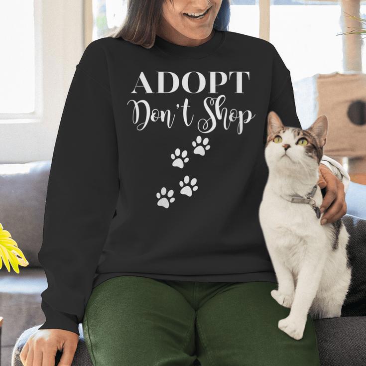 Adopt Animals Don't Shop For Them Women Crewneck Sweatshirt, gift for family, gift for coworker