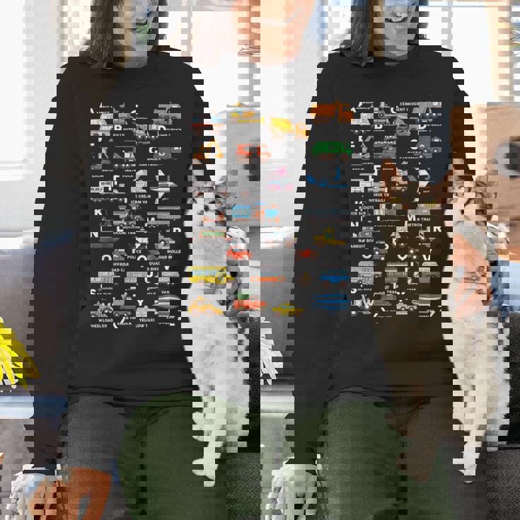 Alphabet Vehicles ABCs Learning Teachers Kids Boys Girls Women Crewneck Sweatshirt, gift for family, gift for coworker