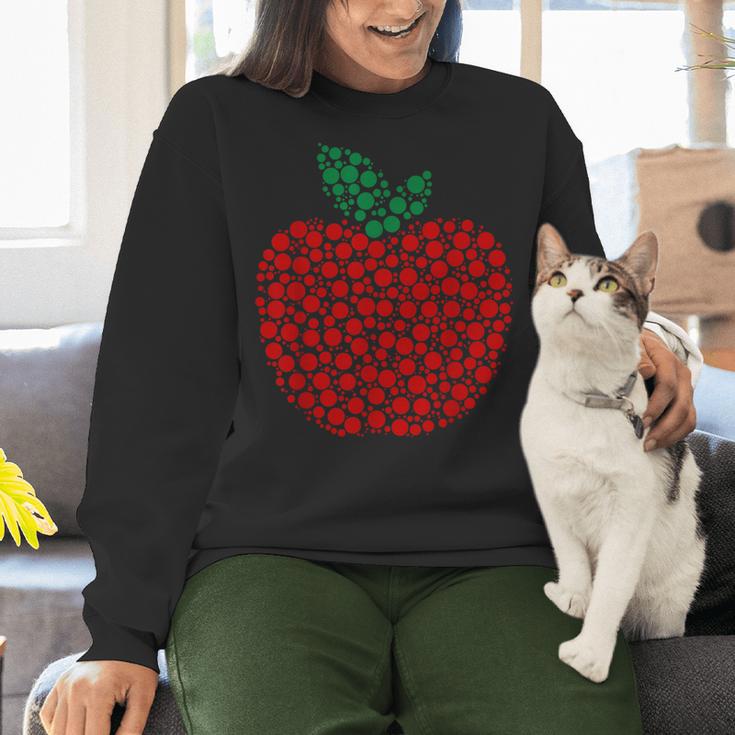 Apple Dot Pattern Art Teacher Appreciation Men Women Humor Women Crewneck Sweatshirt, gift for family, gift for coworker Apple Dot Pattern Art Teacher Appreciation Men Women Humor Women Crewneck Sweatshirt, gift for family, gift for coworker