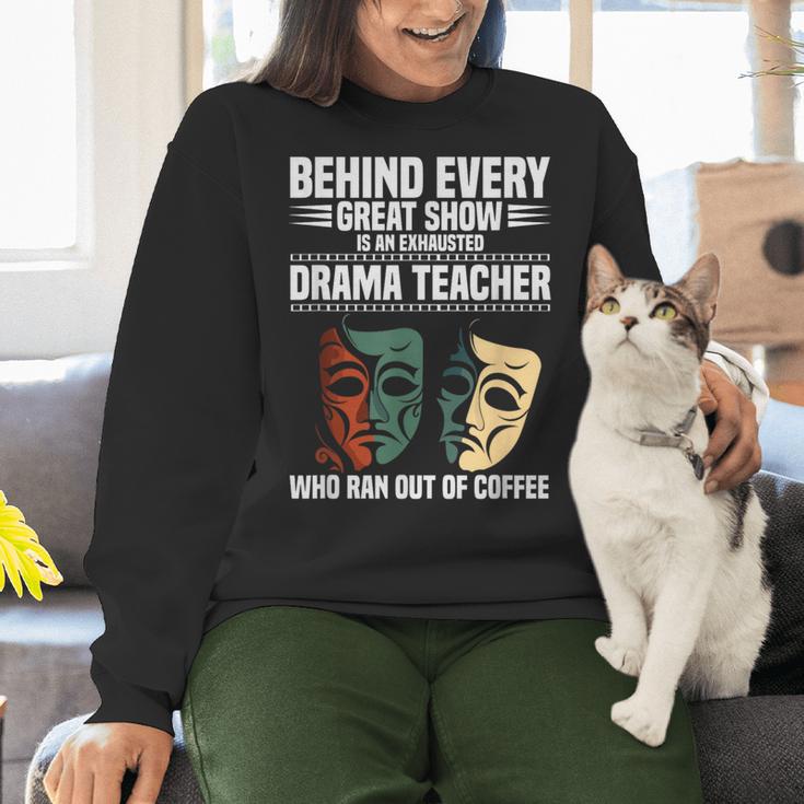 Theatre Teacher Drama Lover Theatre Mask Drama Teacher Women Crewneck Sweatshirt, gift for family, gift for coworker