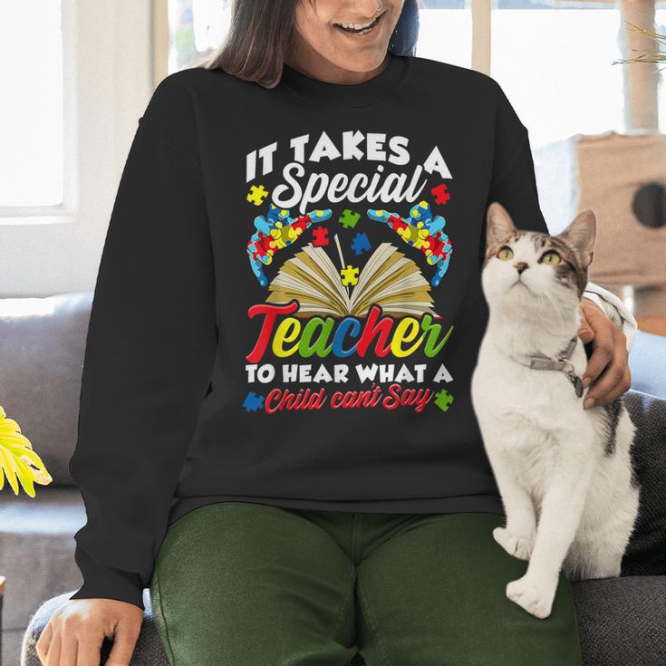 Autism Awareness Teacher Shirts It Takes A Special Teacher Women Crewneck Sweatshirt, gift for family, gift for coworker Autism Awareness Teacher Shirts It Takes A Special Teacher Women Crewneck Sweatshirt, gift for family, gift for coworker
