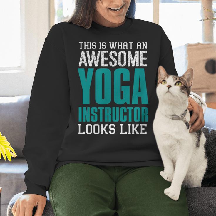 This Is What An Awesome Yoga Instructor Yoga Teacher Women Crewneck Sweatshirt, gift for family, gift for coworker